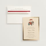 "Indian Elephant" - Wedding Invitations in Honey by Teju Reval - Invitation with Envelope