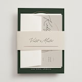 "Encircled Love" - Wedding Invitations in Emerald by Kelly Schmidt - Assembled with Belly Band