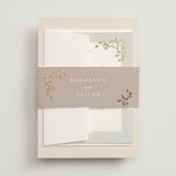 "Everly" - Wedding Invitations in Latte by Kristie Kern - Assembled with Belly Band