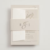 "Mirin" - Wedding Invitations in Linen by Kate Ahn - Assembled with Belly Band