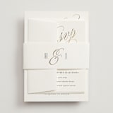 "Mirin" - Wedding Invitations in Diamond by Kate Ahn - Assembled with Belly Band