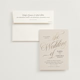 "Mirin" - Wedding Invitations in Linen by Kate Ahn - Invitation with Envelope