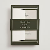 "refined" - Wedding Invitations in Deep Olive by Nicole Walsh - Assembled with Belly Band