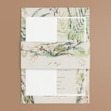 "fresh tropical" - Wedding Invitations in Greenery by Phrosné Barwood - Assembled with Belly Band