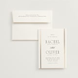 "Side Stripe" - Wedding Invitations in Pearl by Nicole Walsh - Invitation with Envelope