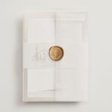 "Mountain Love" - Wedding Invitations in Dew by Petra Kern - Assembled with Vellum Wrap and Wax Seal