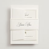 "Here With You" - Wedding Invitations in Classic Bride by Design Lotus - Assembled with Belly Band