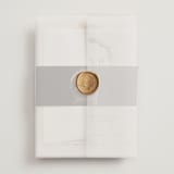 "Locket" - Wedding Invitations in Pearl by Erin L. Wilson - Assembled with Vellum Wrap and Wax Seal