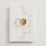 "Bouquet" - Wedding Invitations in Cream by Lori Wemple - Assembled with Vellum Wrap and Wax Seal