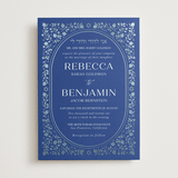 "Pomegranate Floral Frame" - Wedding Invitations in Royal by Nam Bourassa - Front