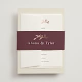 "Queen Anne's Lace" - Wedding Invitations in Creme Brulee by Jennifer Wick - Assembled with Belly Band
