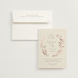 "Queen Anne's Lace" - Wedding Invitations in Creme Brulee by Jennifer Wick - Invitation with Envelope