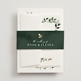 "Garden Serenity" - Wedding Invitations in Greenery by Itsy Belle Studio - Assembled with Belly Band