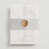 "Garden Serenity" - Wedding Invitations in Greenery by Itsy Belle Studio - Assembled with Vellum Wrap and Wax Seal