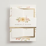 "Jardin" - Wedding Invitations in Carnation by Everett Paper Goods - Assembled with Belly Band