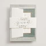 "Effervescent" - Wedding Invitations in Dove by Meggy Masters - Assembled with Belly Band