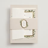 "Bliss" - Wedding Invitations in Champagne by Leah Bisch - Assembled with Belly Band