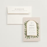 "Bliss" - Wedding Invitations in Champagne by Leah Bisch - Invitation with Envelope