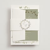 "Canopy" - Wedding Invitations in Ivy by Everett Paper Goods - Assembled with Belly Band