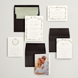 "Canopy" - Wedding Invitations in Ivy by Everett Paper Goods - Invitation Suite