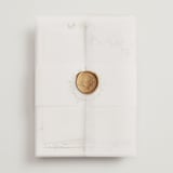 "Canopy" - Wedding Invitations in Ivy by Everett Paper Goods - Assembled with Vellum Wrap and Wax Seal