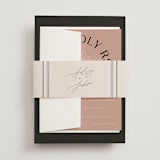 "The Arc" - Wedding Invitations in Truffle by Vera Lim - Assembled with Belly Band