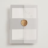 "The Arc" - Wedding Invitations in Truffle by Vera Lim - Assembled with Vellum Wrap and Wax Seal