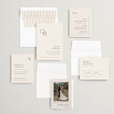 "Modern Corner" - Wedding Invitations in Linen by Kelly Schmidt - Invitation Suite