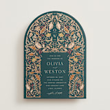 "Autumnal Arch" - Wedding Invitations in Deep Sea by Erin German - Front