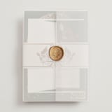 "Autumnal Arch" - Wedding Invitations in Leaf by Erin German - Assembled with Vellum Wrap and Wax Seal