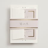 "Chisel" - Wedding Invitations in Quartz by Kristie Kern - Assembled with Belly Band
