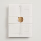 "Chisel" - Wedding Invitations in Quartz by Kristie Kern - Assembled with Vellum Wrap and Wax Seal