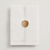 "Ampersand glam" - Wedding Invitations in Powder by Creo Study - Assembled with Vellum Wrap and Wax Seal