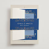 "Ornate Elegance" - Wedding Invitations in Ivory by Maria Hilas-Louie - Assembled with Belly Band