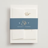 "Wildflower" - Wedding Invitations in Cotton by Jennifer Postorino - Assembled with Belly Band