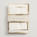 "Brushed Edge" - Wedding Invitations in Silk by Kelly Schmidt - Assembled with Belly Band