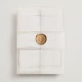 "Brushed Edge" - Wedding Invitations in Silk by Kelly Schmidt - Assembled with Vellum Wrap and Wax Seal