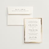 "Brushed Edge" - Wedding Invitations in Silk by Kelly Schmidt - Invitation with Envelope