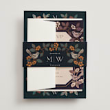 "Wedding birds" - Wedding Invitations in Onyx by Ana de Sousa - Assembled with Belly Band