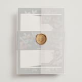 "Wedding birds" - Wedding Invitations in Onyx by Ana de Sousa - Assembled with Vellum Wrap and Wax Seal