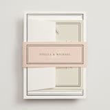 "Polished" - Wedding Invitations in Cotton by Jennifer Postorino - Assembled with Belly Band