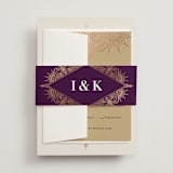 "Regal Mehndi" - Wedding Invitations in Champagne Rose by Oma N. Ramkhelawan - Assembled with Belly Band