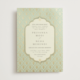 "Aatreya" - Wedding Invitations in Aqua by Pati Cascino - Front