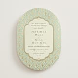 "Aatreya" - Wedding Invitations in Aqua by Pati Cascino - Front