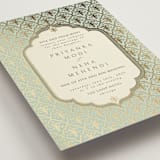 "Aatreya" - Wedding Invitations in Aqua by Pati Cascino - Detail