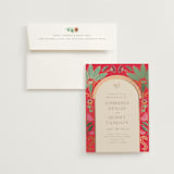 "Indian garden" - Wedding Invitations in Sindoor by Creo Study - Invitation with Envelope