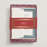 "Amber Palace" - Wedding Invitations in Garnet by Chris Griffith - Assembled with Belly Band