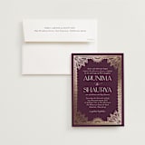 "Arunima" - Wedding Invitations in Plum by Randi Cirelli - Invitation with Envelope