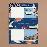 "kimono" - Wedding Invitations in Ocean by Elly - Assembled with Belly Band