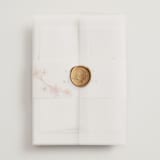 "Love Blossom" - Wedding Invitations in Blush by Petra Kern - Assembled with Vellum Wrap and Wax Seal